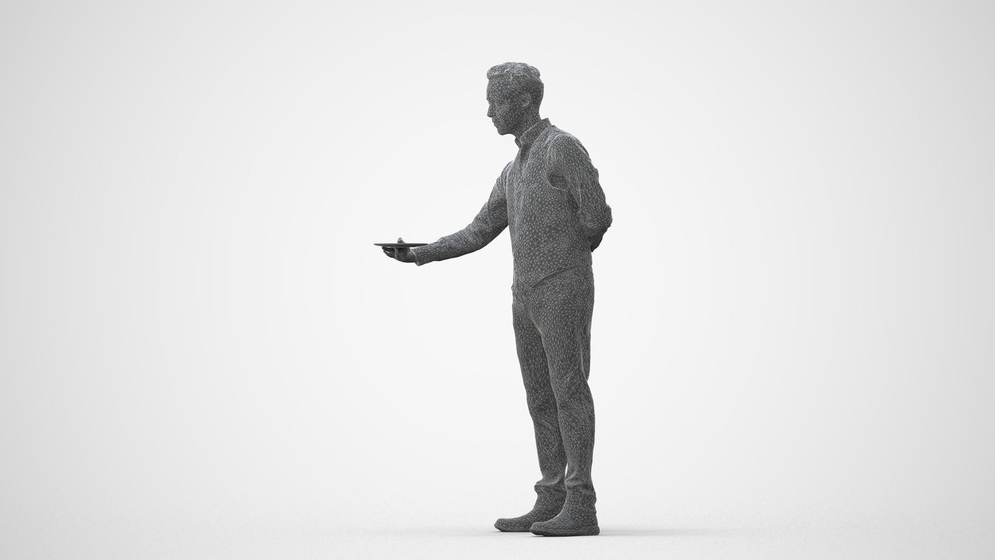 3D scanned man hospitality, photorealistic archviz people for Enscape and SketchUp, square thumbnail