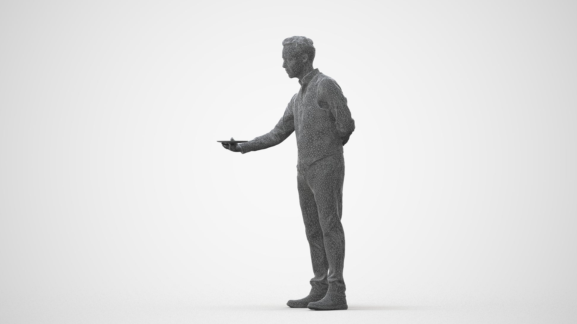 3D scanned man hospitality, photorealistic archviz people for Enscape and SketchUp, square thumbnail