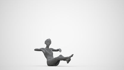 realistic 3D human woman pool, archviz people FBX OBJ for Blender, wireframe back view