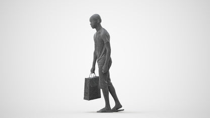 3D scanned boy shopping casual, photorealistic archviz people for Enscape and SketchUp, square thumbnail