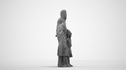 photogrammetry 3D girl casual kids, realistic human model archviz FBX, square thumbnail
