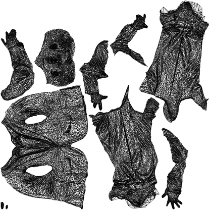 realistic 3D man business, scanned archviz people for Blender and 3ds Max, wireframe top-down view