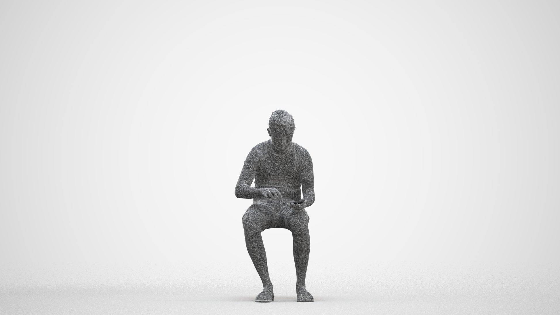 3D human model boy casual kids, photogrammetry scanned person for archviz, three-quarter front view render