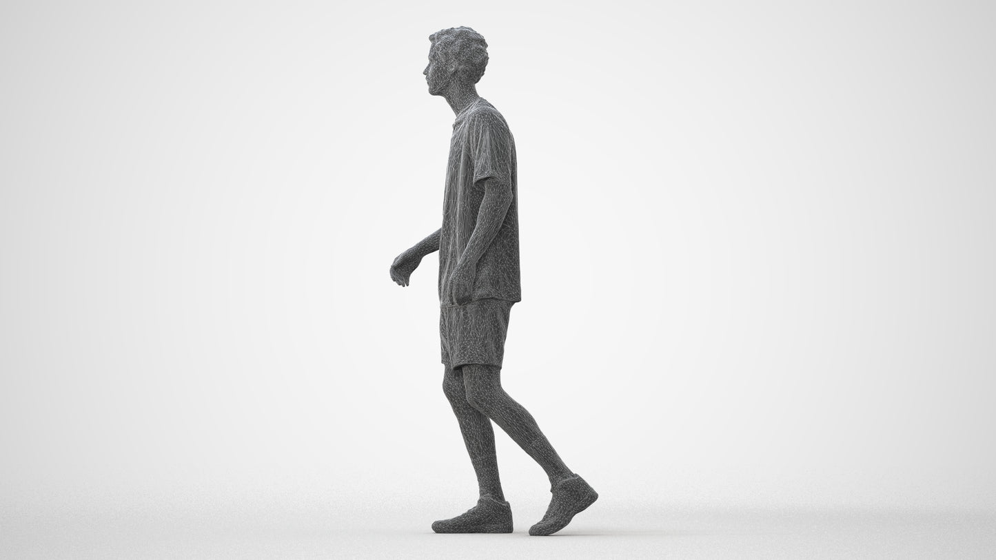 3D scanned man sport, photorealistic archviz people for Enscape and SketchUp, square thumbnail