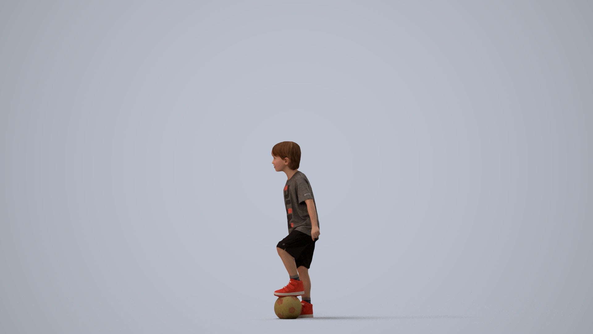 photogrammetry 3D boy casual kids, realistic human model archviz FBX, three-quarter view render
