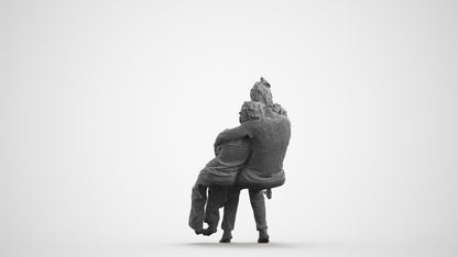realistic 3D human girl kids, archviz people FBX OBJ for Blender, wireframe front view
