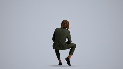 realistic 3D human man business, archviz people FBX OBJ for Blender, front view render