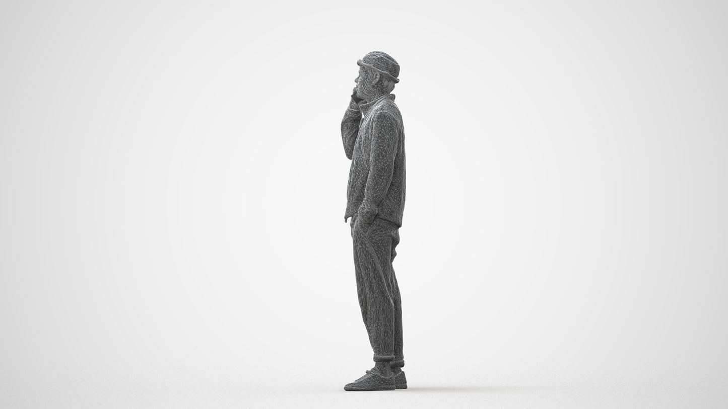 3D scanned man standing casual, photorealistic archviz people for Enscape and SketchUp, square thumbnail