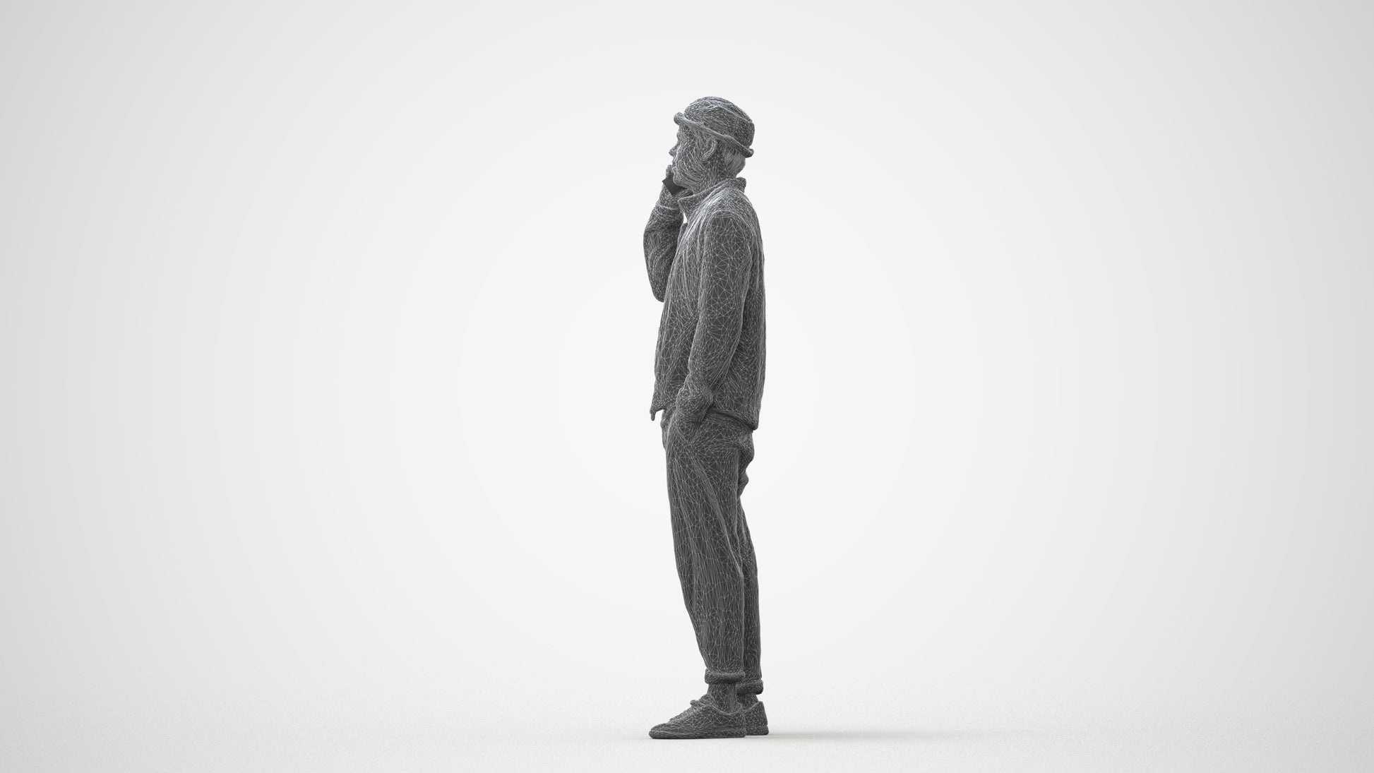 3D scanned man standing casual, photorealistic archviz people for Enscape and SketchUp, square thumbnail
