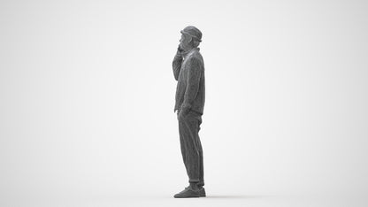 3D scanned man standing casual, photorealistic archviz people for Enscape and SketchUp, square thumbnail