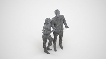 scanned 3D senior woman business shopping, photogrammetry people for Enscape and V-Ray, wireframe three-quarter view