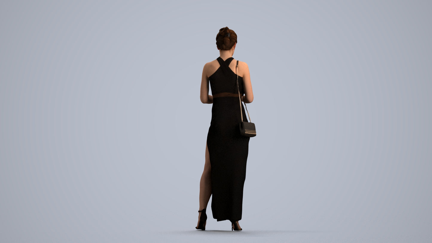 realistic 3D woman formal formalaffairs, scanned archviz people for Blender and 3ds Max, front view render