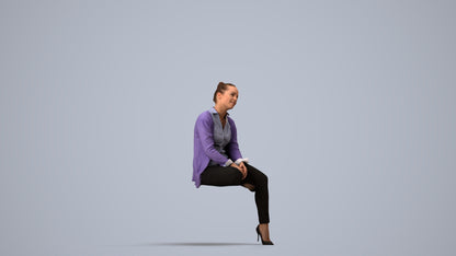 realistic 3D people woman business sitting, render-ready for V-Ray and Corona, FBX OBJ, side view render