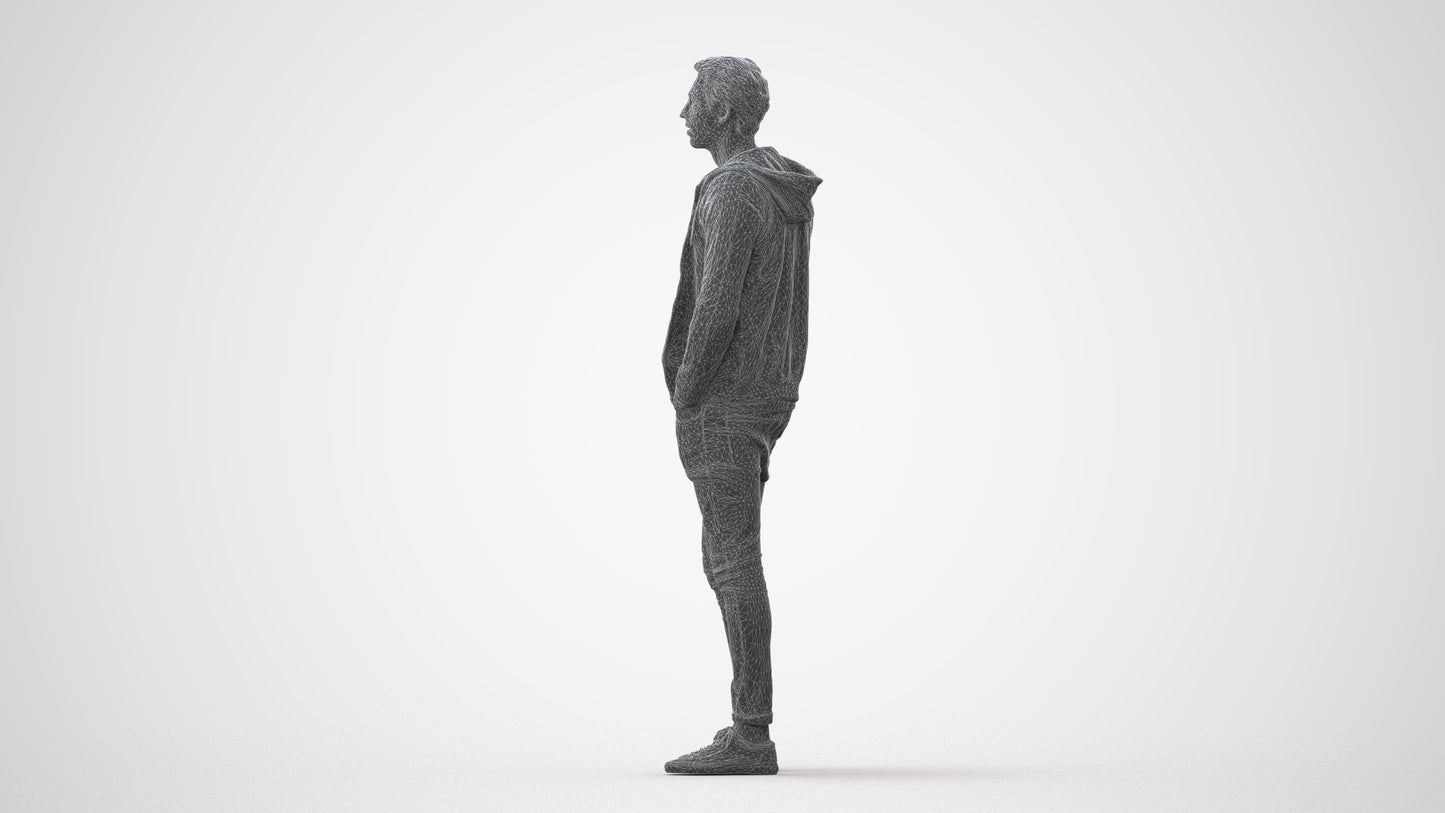 photogrammetry 3D man casual walking, realistic human model archviz FBX, square thumbnail