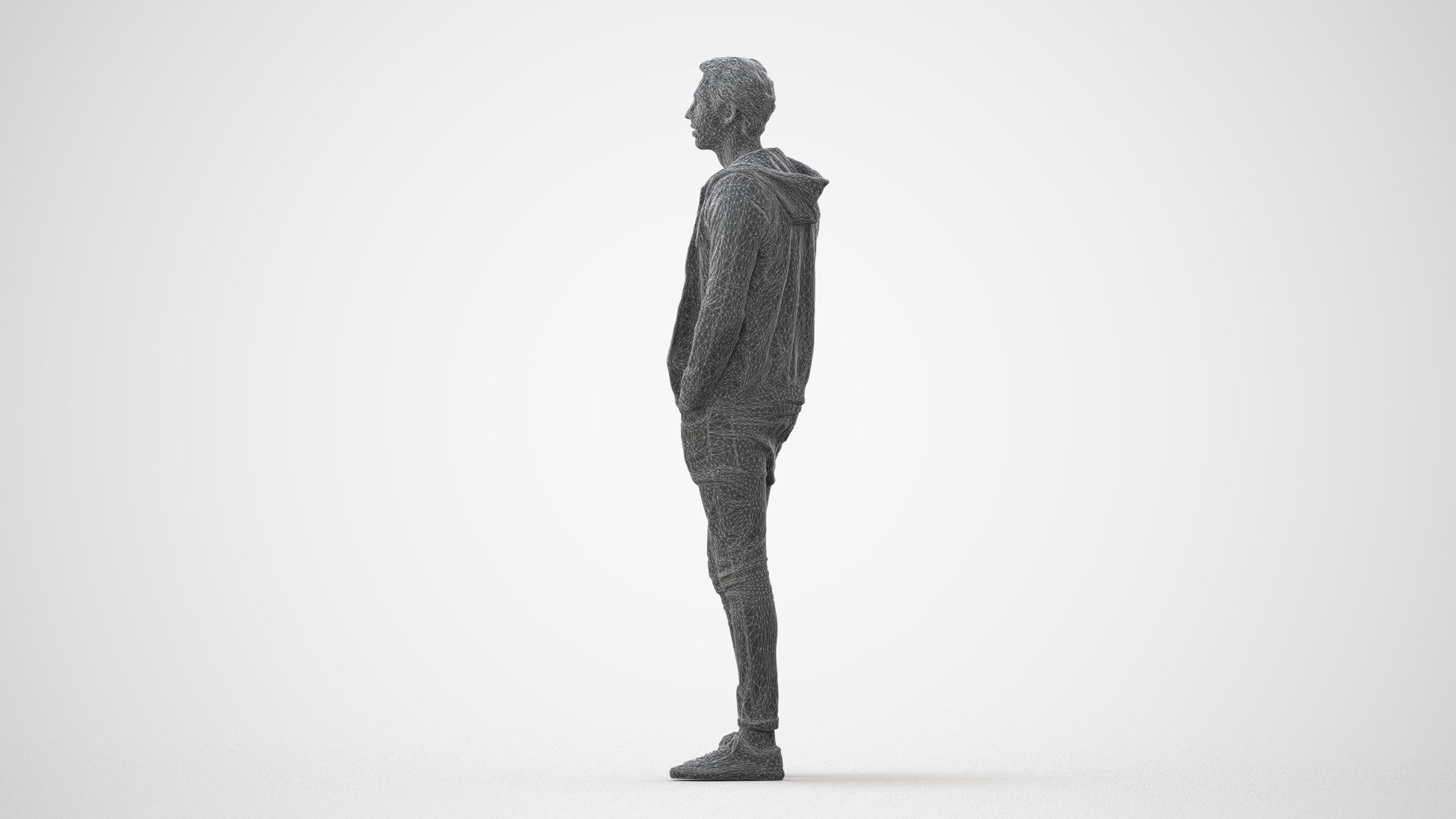 photogrammetry 3D man casual walking, realistic human model archviz FBX, square thumbnail