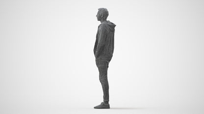 photogrammetry 3D man casual walking, realistic human model archviz FBX, square thumbnail