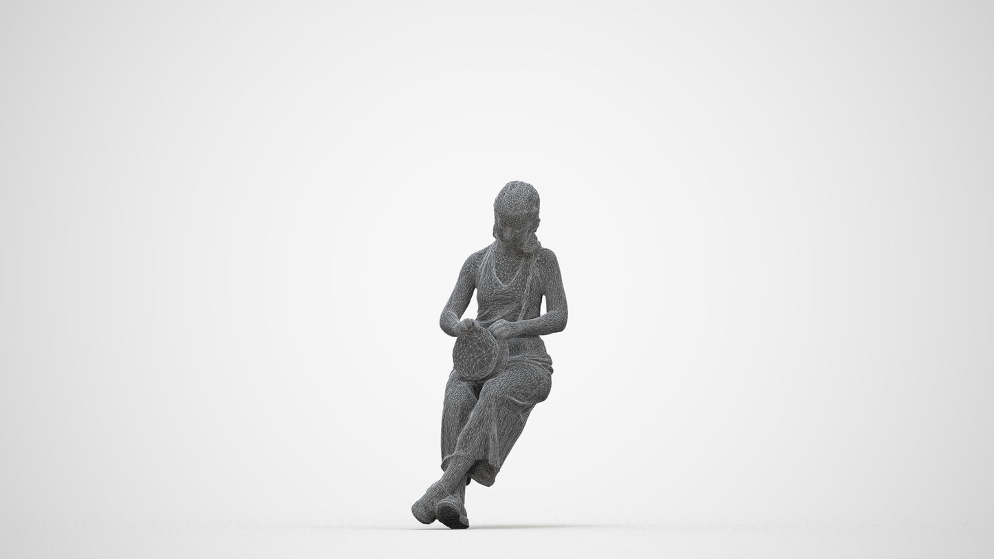 photogrammetry 3D girl casual kids, realistic human model archviz FBX, wireframe back view