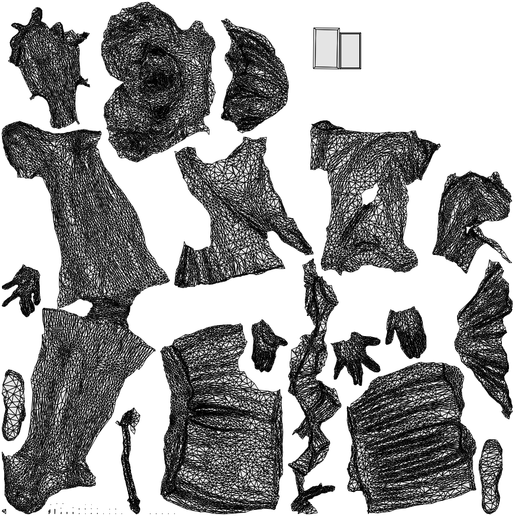 3D people model woman casual walking, scanned human for 3ds Max rendering, wireframe top-down view