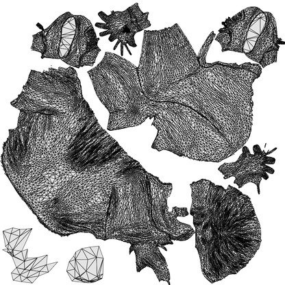3D people model woman casual sitting, scanned human for 3ds Max rendering, wireframe top-down view