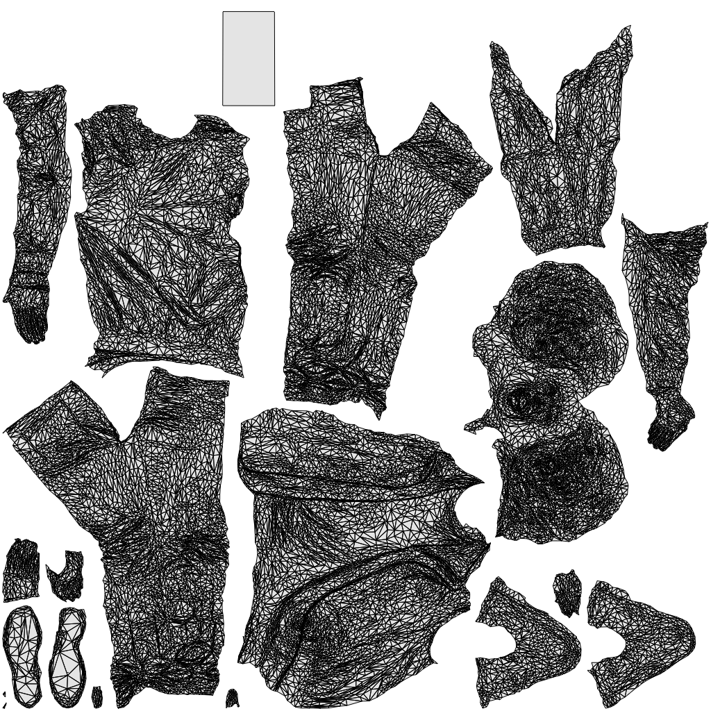 3D people model man casual standing, scanned human for 3ds Max rendering, wireframe top-down view
