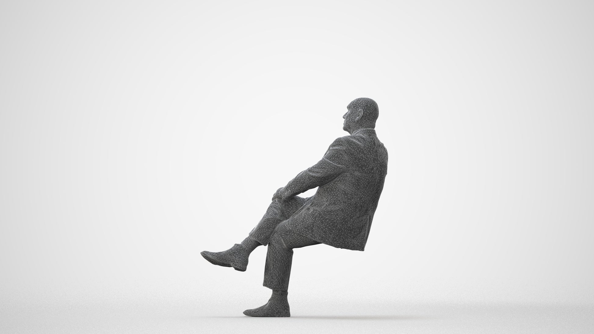 realistic 3D people senior man business, render-ready for V-Ray and Corona, FBX OBJ, square thumbnail