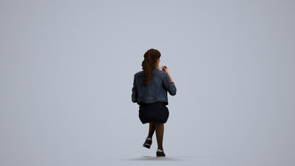 3D people model woman casual sitting, scanned human for 3ds Max rendering, front view render