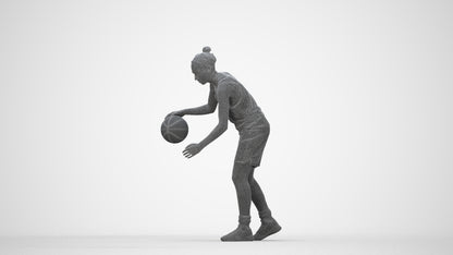 realistic 3D human woman sport, archviz people FBX OBJ for Blender, wireframe back view