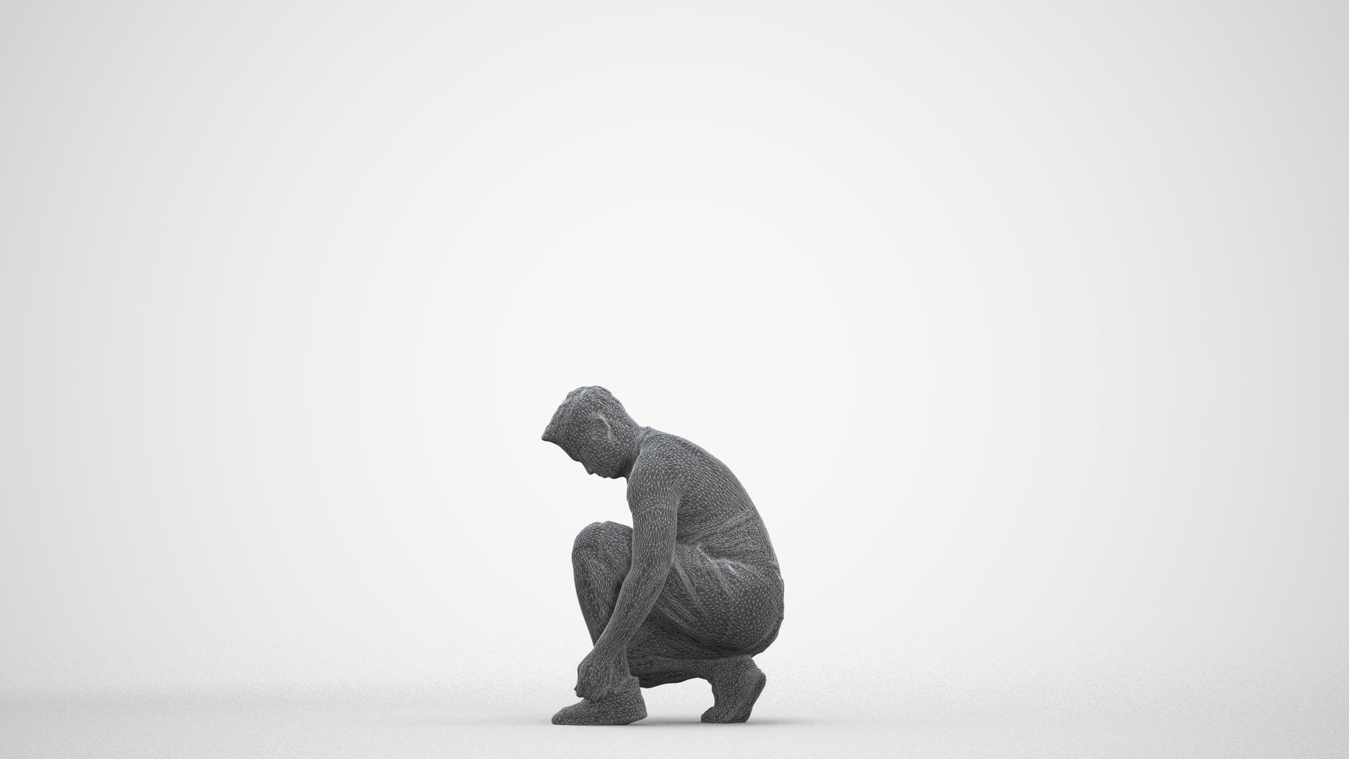scanned 3D man sport standing, photogrammetry people for Enscape and V-Ray, three-quarter front view render