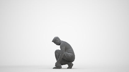 scanned 3D man sport standing, photogrammetry people for Enscape and V-Ray, three-quarter front view render