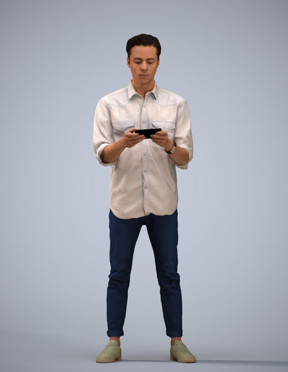3D people model man casual standing, scanned human for 3ds Max rendering