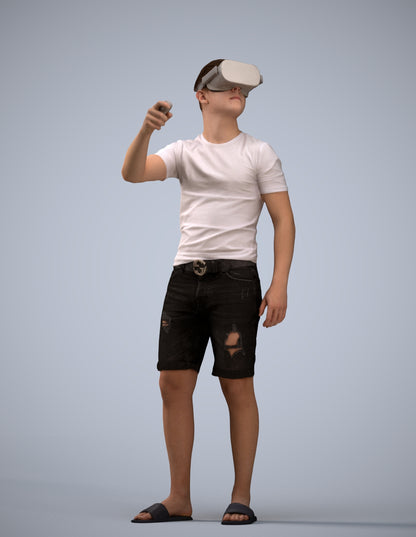 photogrammetry 3D boy casual kids, realistic human model archviz FBX