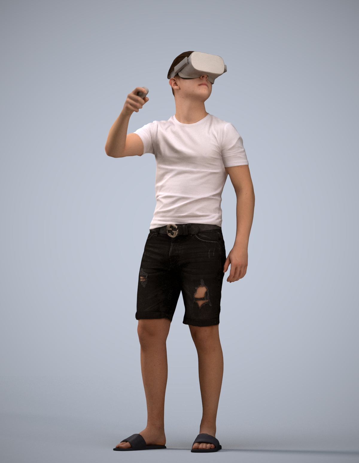 photogrammetry 3D boy casual kids, realistic human model archviz FBX