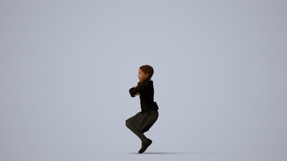 scanned 3D girl kids, photogrammetry people for Enscape and V-Ray, three-quarter view render