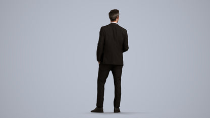 scanned 3D man formal formalaffairs, photogrammetry people for Enscape and V-Ray, front view render