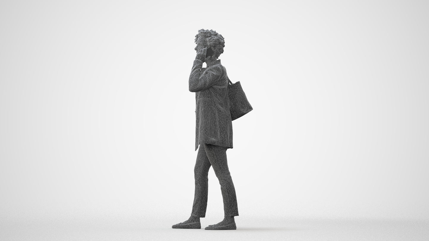 realistic 3D people woman business standing, render-ready for V-Ray and Corona, FBX OBJ, square thumbnail