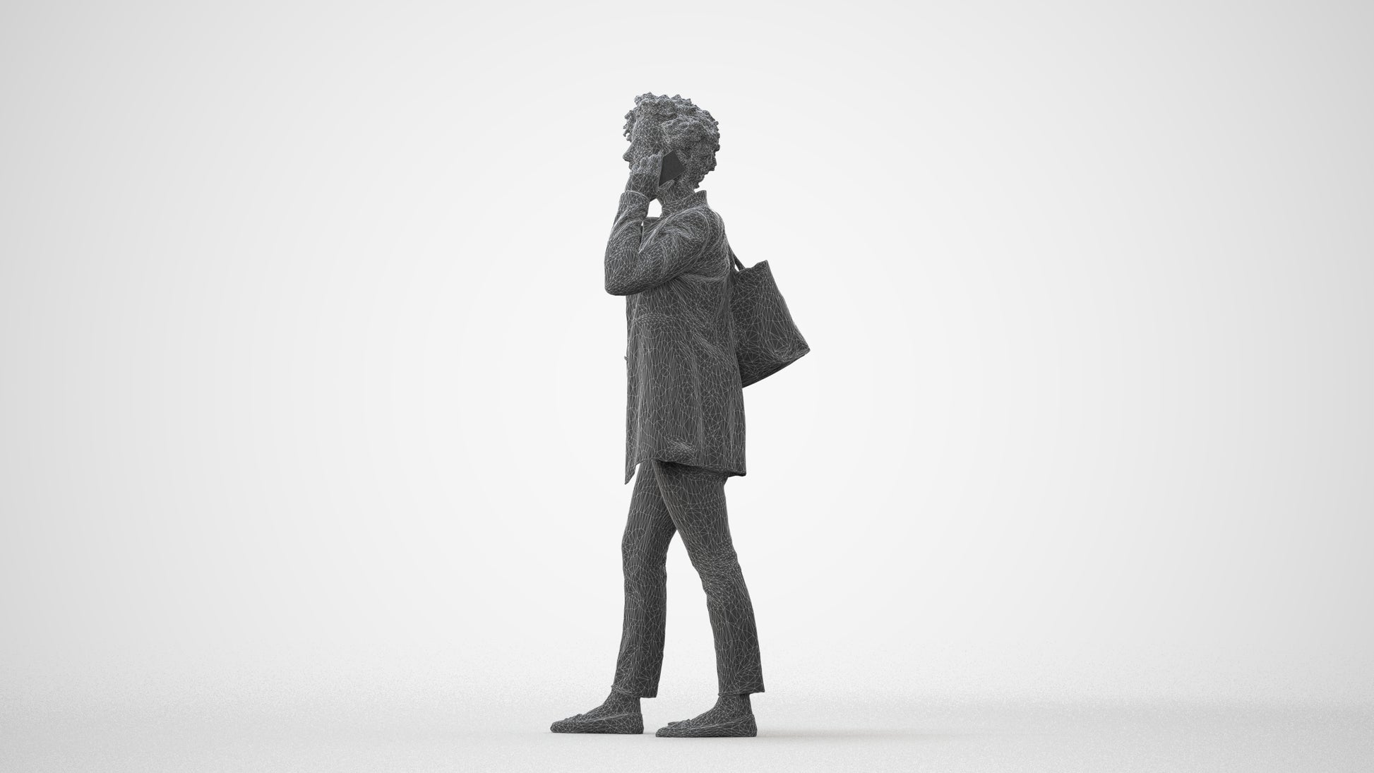 realistic 3D people woman business standing, render-ready for V-Ray and Corona, FBX OBJ, square thumbnail