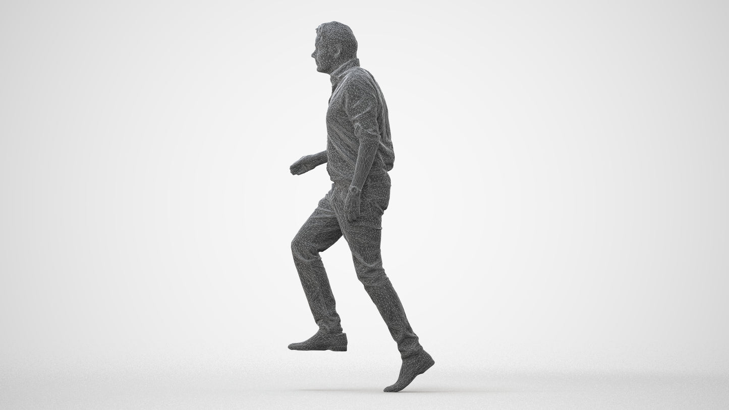 realistic 3D human man casual standing, archviz people FBX OBJ for Blender, square thumbnail