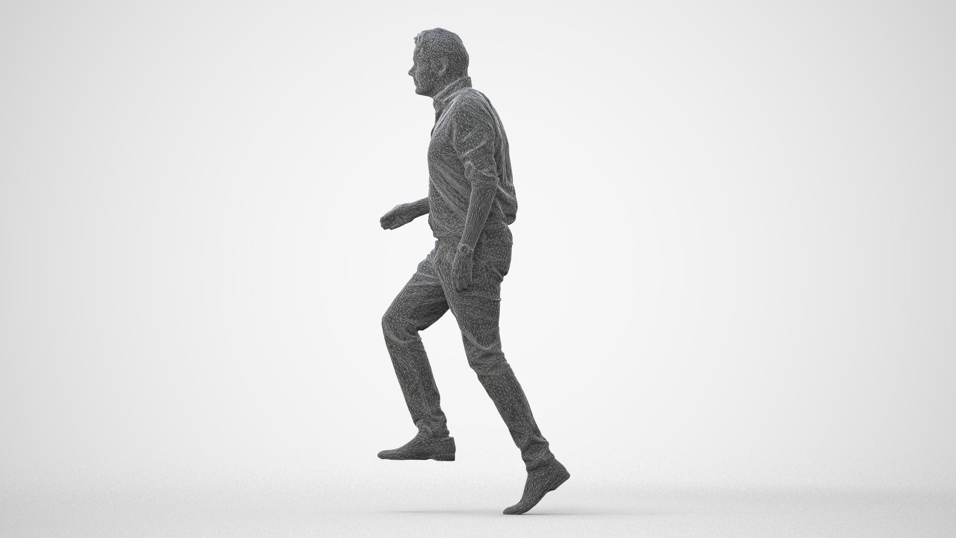 realistic 3D human man casual standing, archviz people FBX OBJ for Blender, square thumbnail