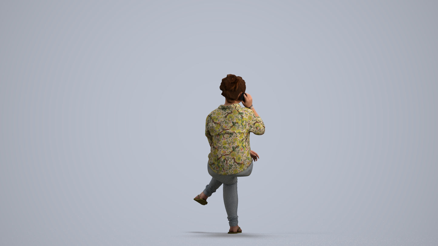 3D scanned boy sitting casual, photorealistic archviz people for Enscape and SketchUp, front view render