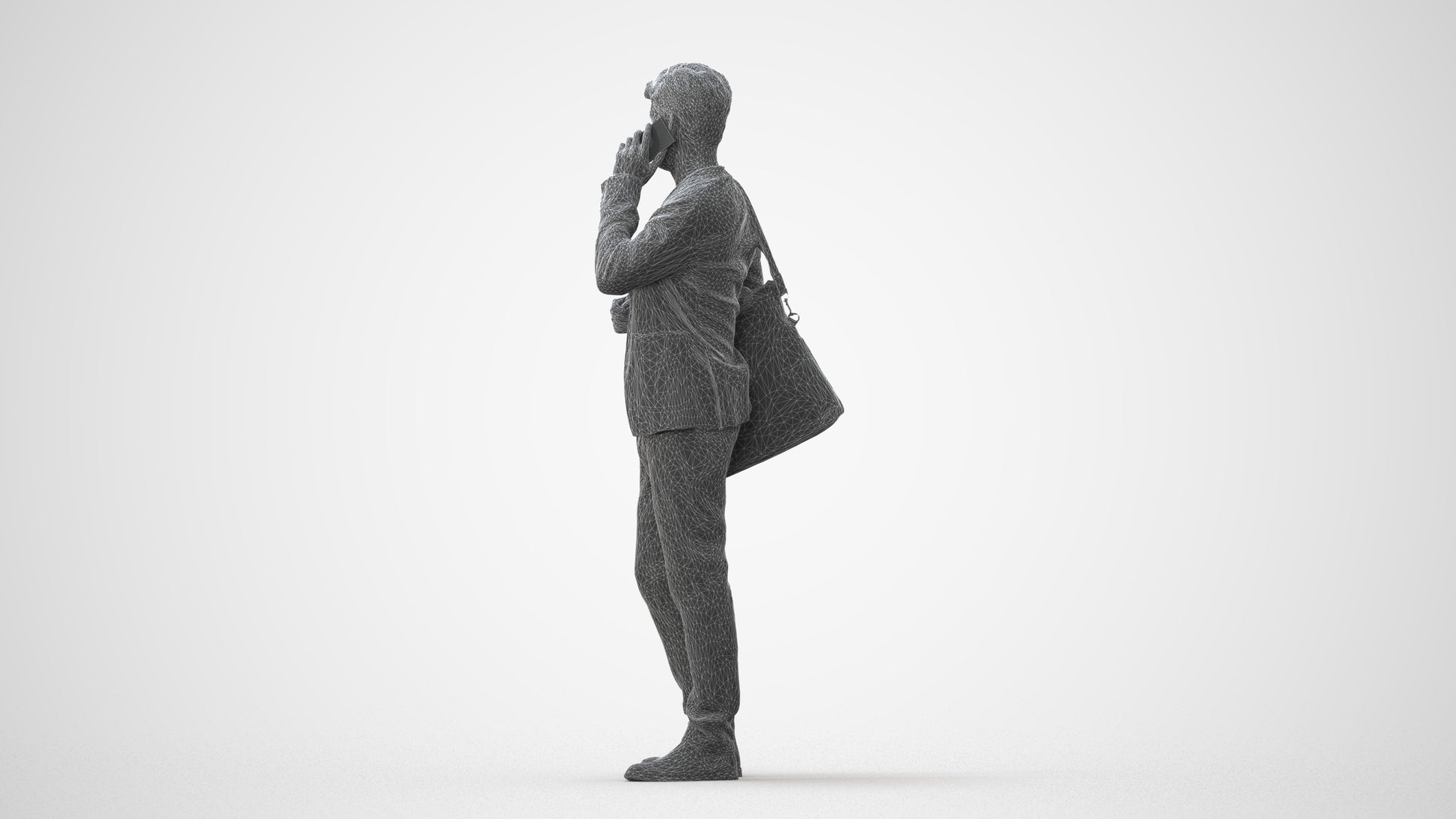 3D scanned man standing business, photorealistic archviz people for Enscape and SketchUp, square thumbnail