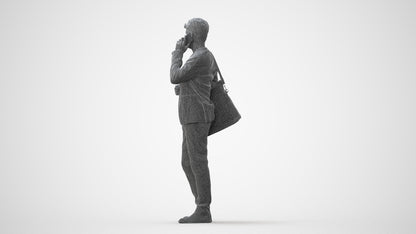 3D scanned man standing business, photorealistic archviz people for Enscape and SketchUp, square thumbnail