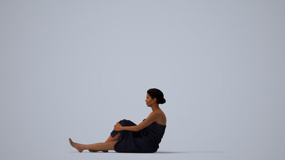 3D scanned woman sport, photorealistic archviz people for Enscape and SketchUp, three-quarter view render