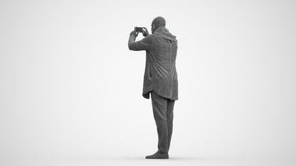 realistic 3D human man casual standing, archviz people FBX OBJ for Blender, wireframe front view