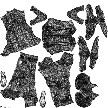 scanned 3D man business, photogrammetry people for Enscape and V-Ray, wireframe top-down view