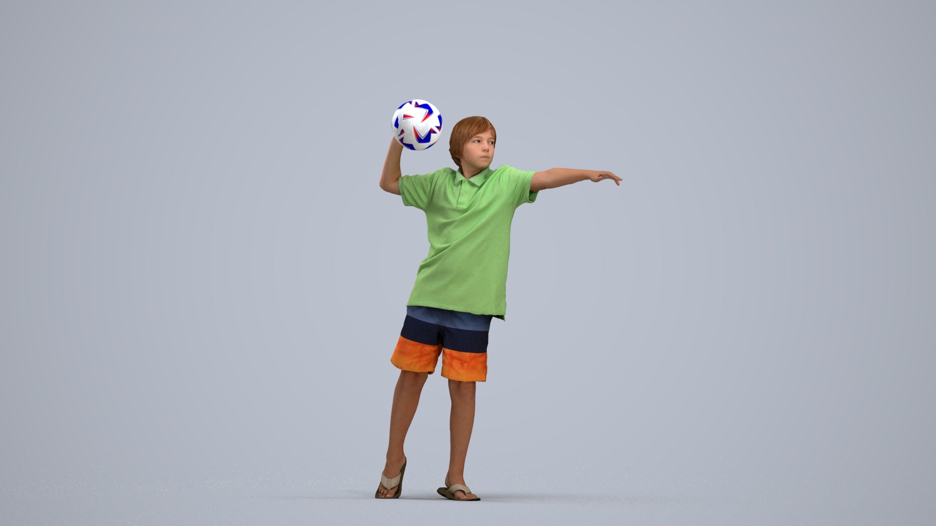 3D people model boy sport kids, scanned human for 3ds Max rendering, standing pose render