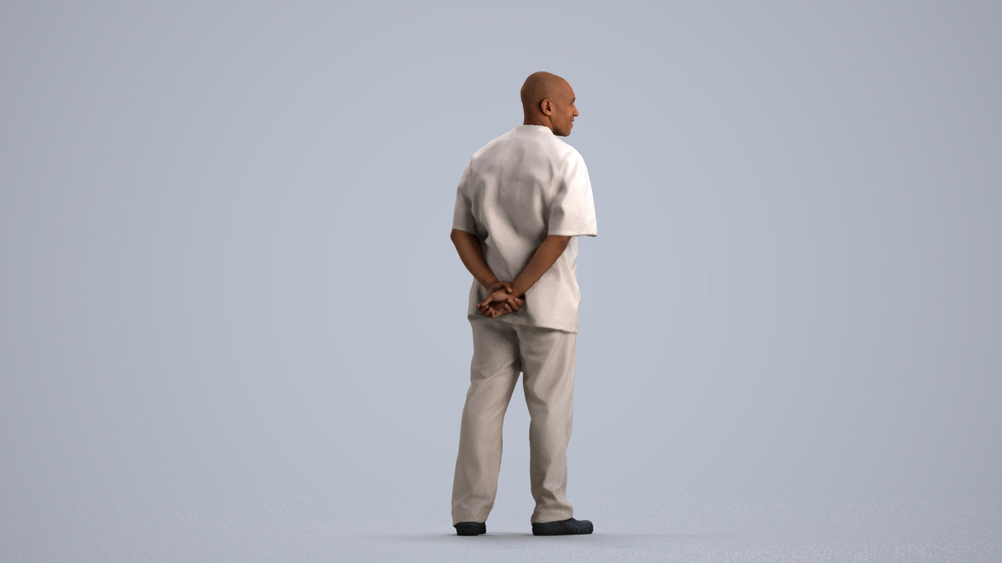 realistic 3D man medical, scanned archviz people for Blender and 3ds Max, front view render