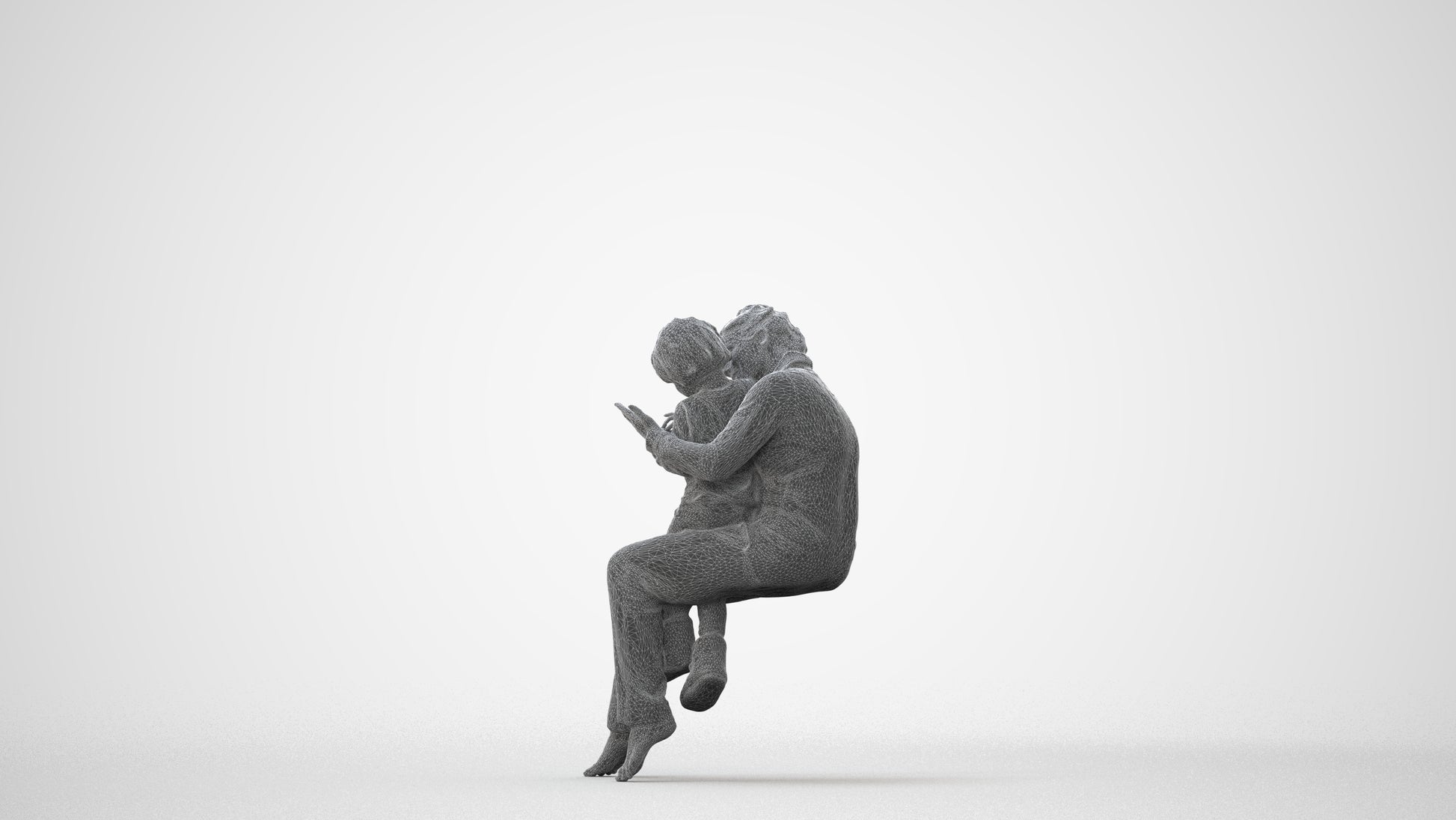 realistic 3D human girl kids, archviz people FBX OBJ for Blender, square thumbnail
