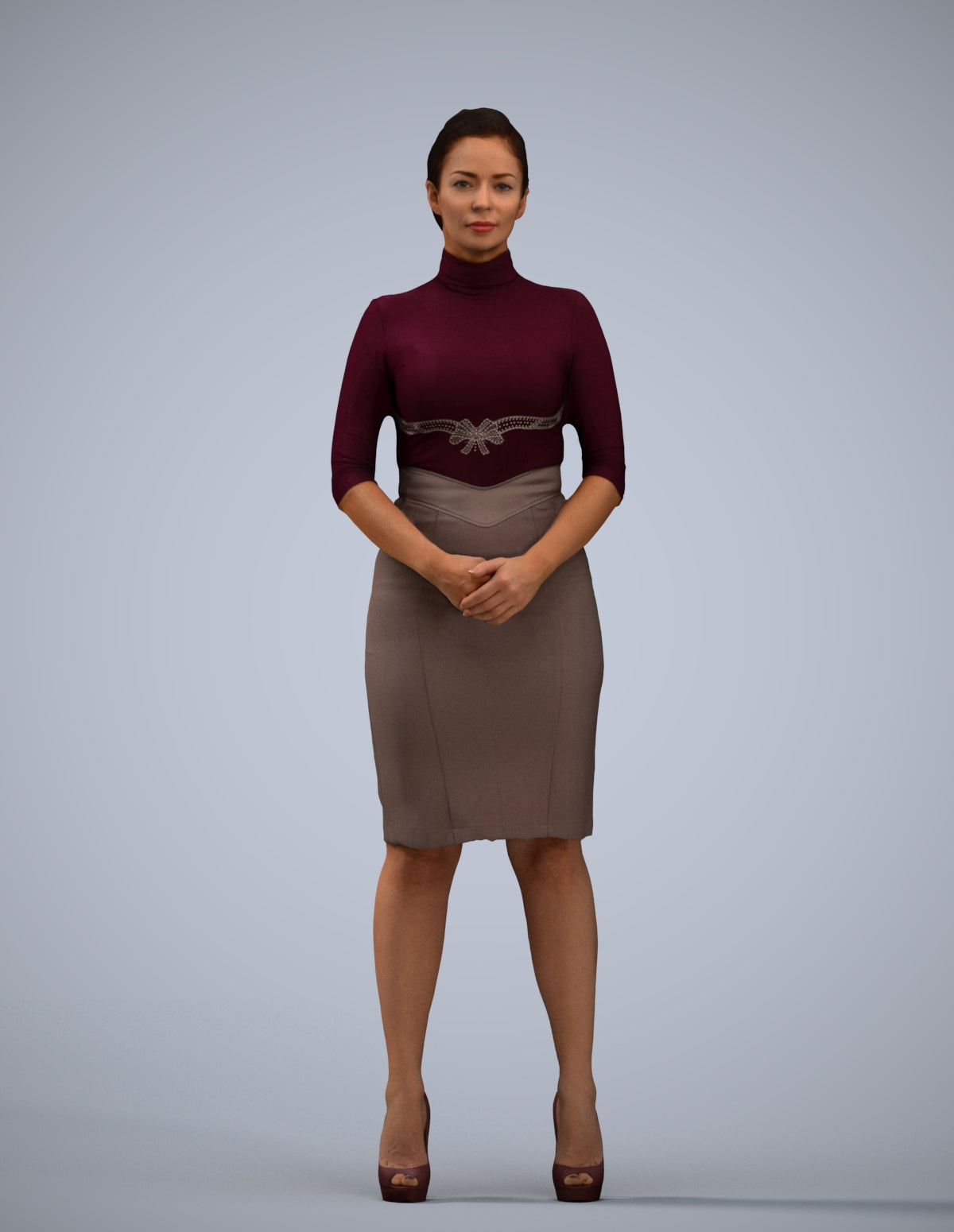 scanned 3D woman business, photogrammetry people for Enscape and V-Ray