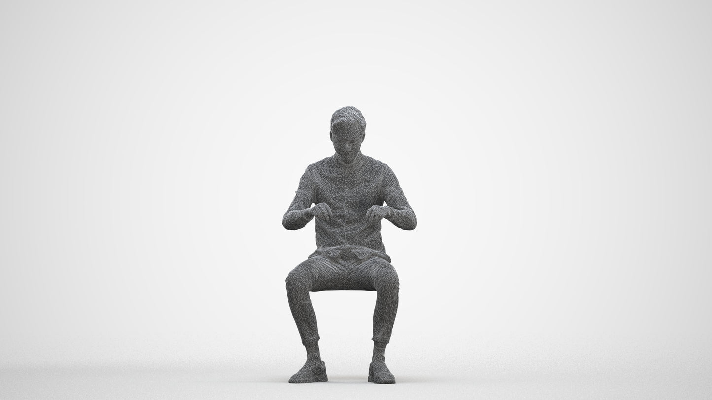 realistic 3D human man casual business, archviz people FBX OBJ for Blender, three-quarter front view render