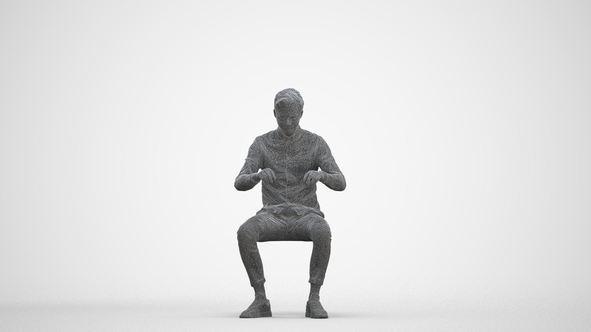 realistic 3D human man casual business, archviz people FBX OBJ for Blender, three-quarter front view render